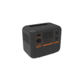 Black power station with multiple outlets on a white background