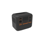 Black power station with multiple outlets on a white background