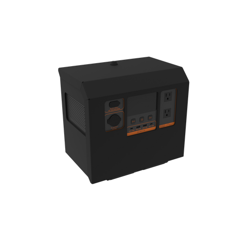 Black electronic device with control panel on a white background