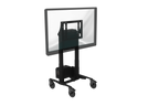 TV on a cart with a white background